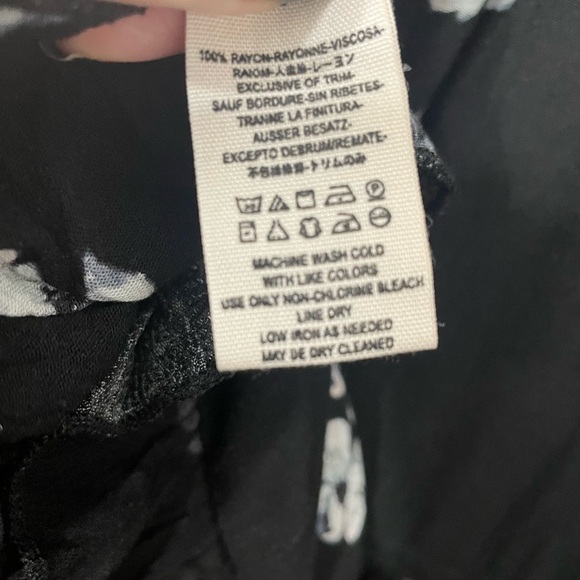 Free People Cloverfield Black Floral Ruffle Tunic Mini Dress | Boho Chic XS - Picture 12 of 13